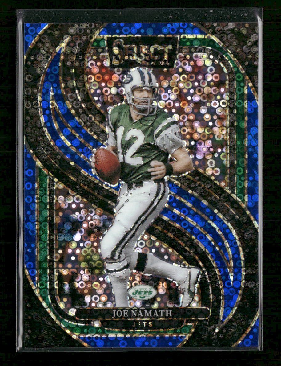 37965390-front 2024 Panini Select Blue Disco Prizm Joe Namath #/25 #170 - Image 1