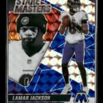 2021 Panini Mosaic Stare Masters Prizm Blue Lamar Jackson #/99 #SM1