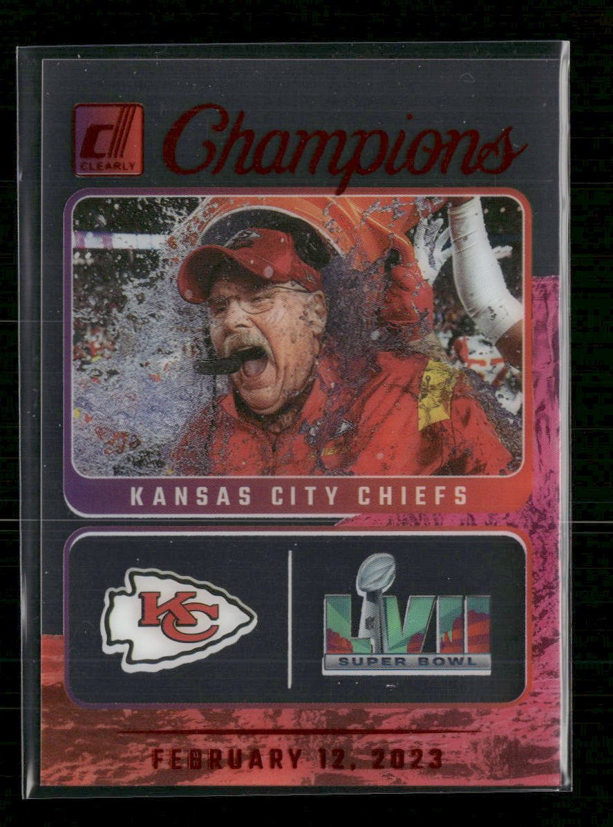 45468746-front 2023 Clearly Donruss Champions Red Andy Reid #/100 #2 - Image 1