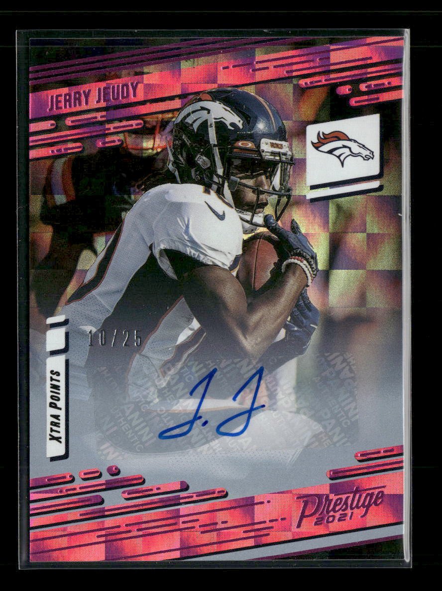 50607708-front 2021 Panini Certified Xtra Points Signature Premium Pink#/25 Jerry Jeudy #39 - Image 1