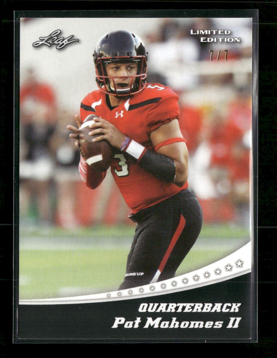 51337345-front 2017 Leaf Limited Edition Blank Back Patrick Mahomes #/7 - Image 1