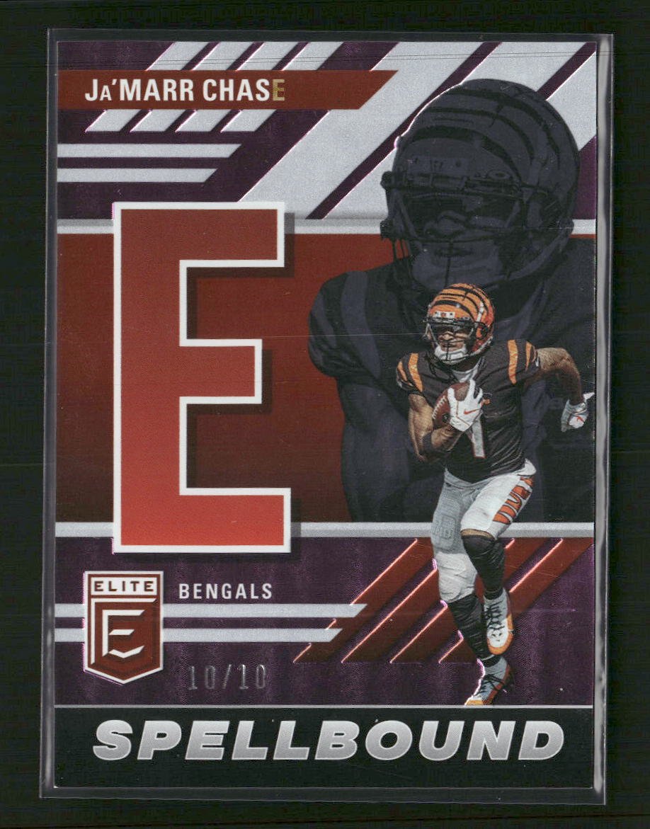 53054942-front 2023 Donruss Elite Spellbound Purple Ja'Marr Chase #/10 #SB-JC1 - Image 1