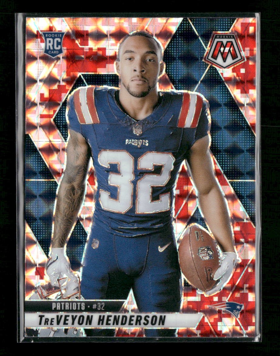 53646534-front 2025 Panini Mosaic Mosaic Camo Red TreVeyon Henderson Rookie #278 - Image 1