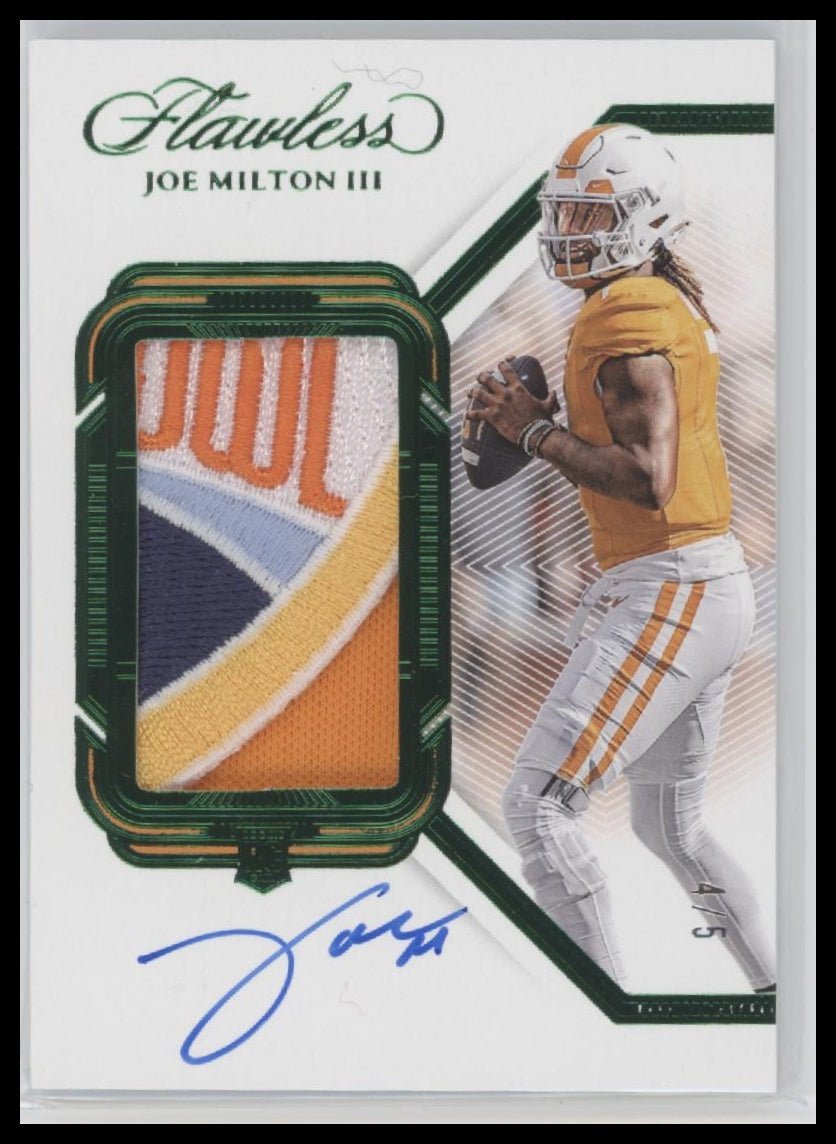 53884933-front 2024 Panini Flawless Orange Bowl Patch Auto #/5 Joe Milton III #146 - Image 1