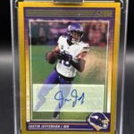 2024 Score #183 Justin Jefferson Signatures Gold Zone #/50