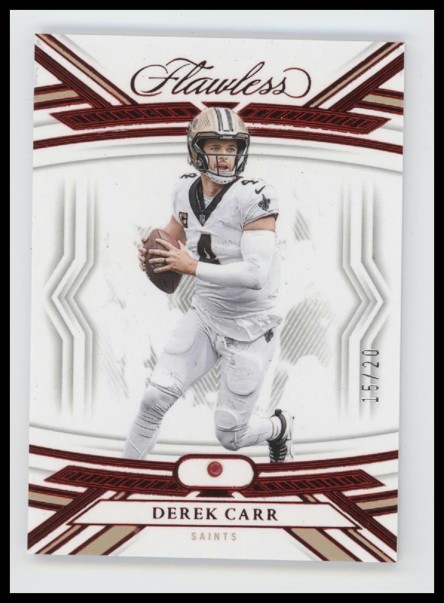 55205275-front 2023 Panini Flawless Derek Carr #/20 #46 - Image 1