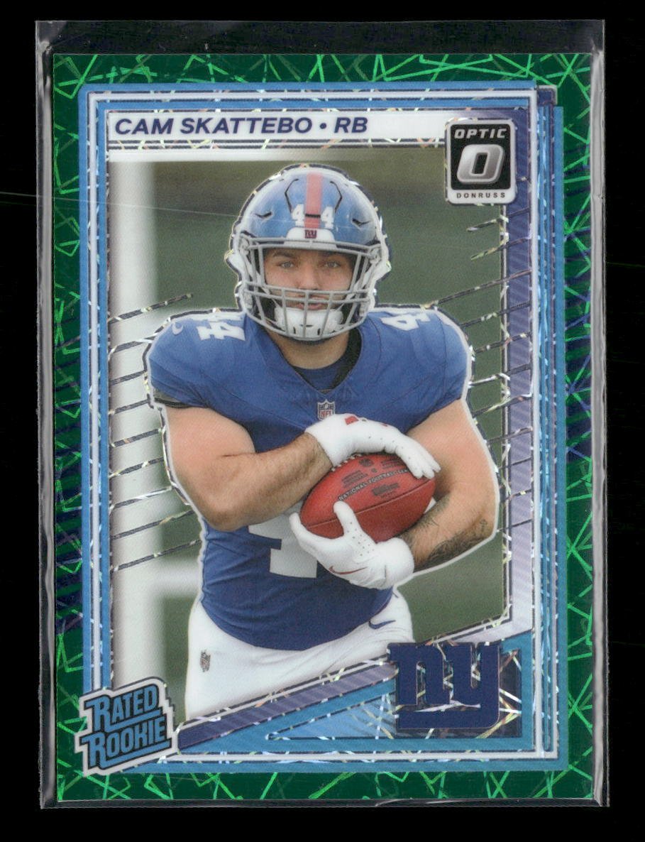 55205334-front 2025 Donruss Optic Green Velocity Cam Skattebo Rookie #228 - Image 1