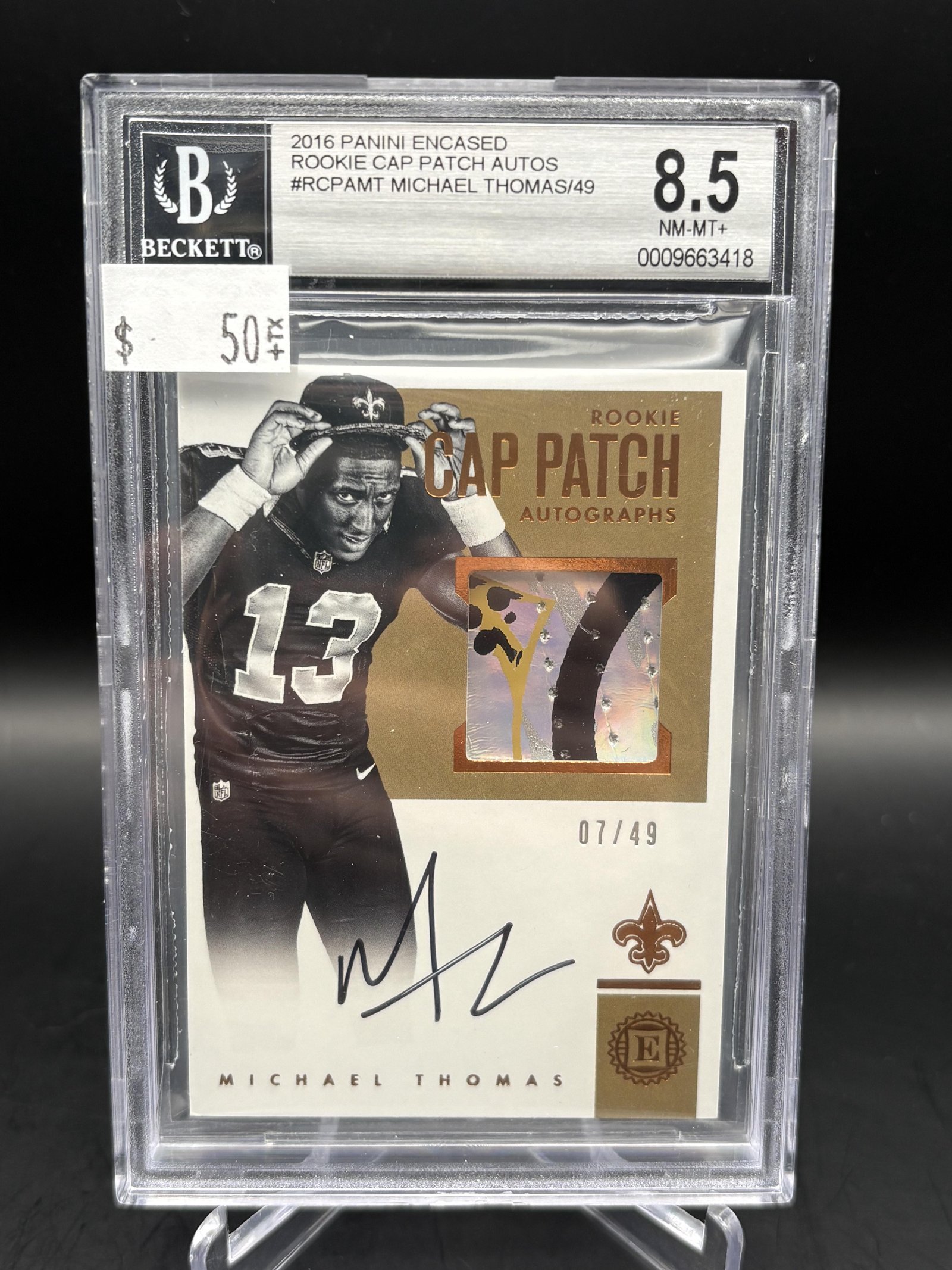 55849712-front Michael Thomas 2016 Panini Encased #RCPA-MT Auto #/49 - Image 1