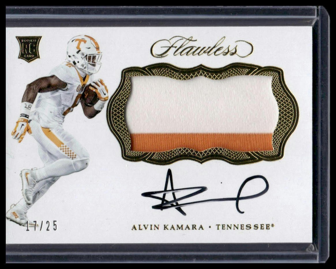 55878146-front Alvin Kamara 2017 Panini Flawless Collegiate Rookie Patch Auto #/25 - Image 1