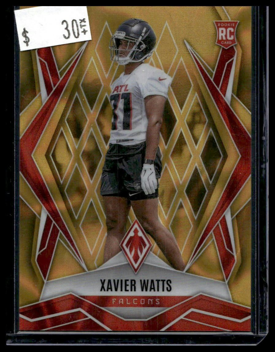 55878183-front 2025 Panini Phoenix #238 Xavier Watts Gold Lava Prizm #/10 - Image 1