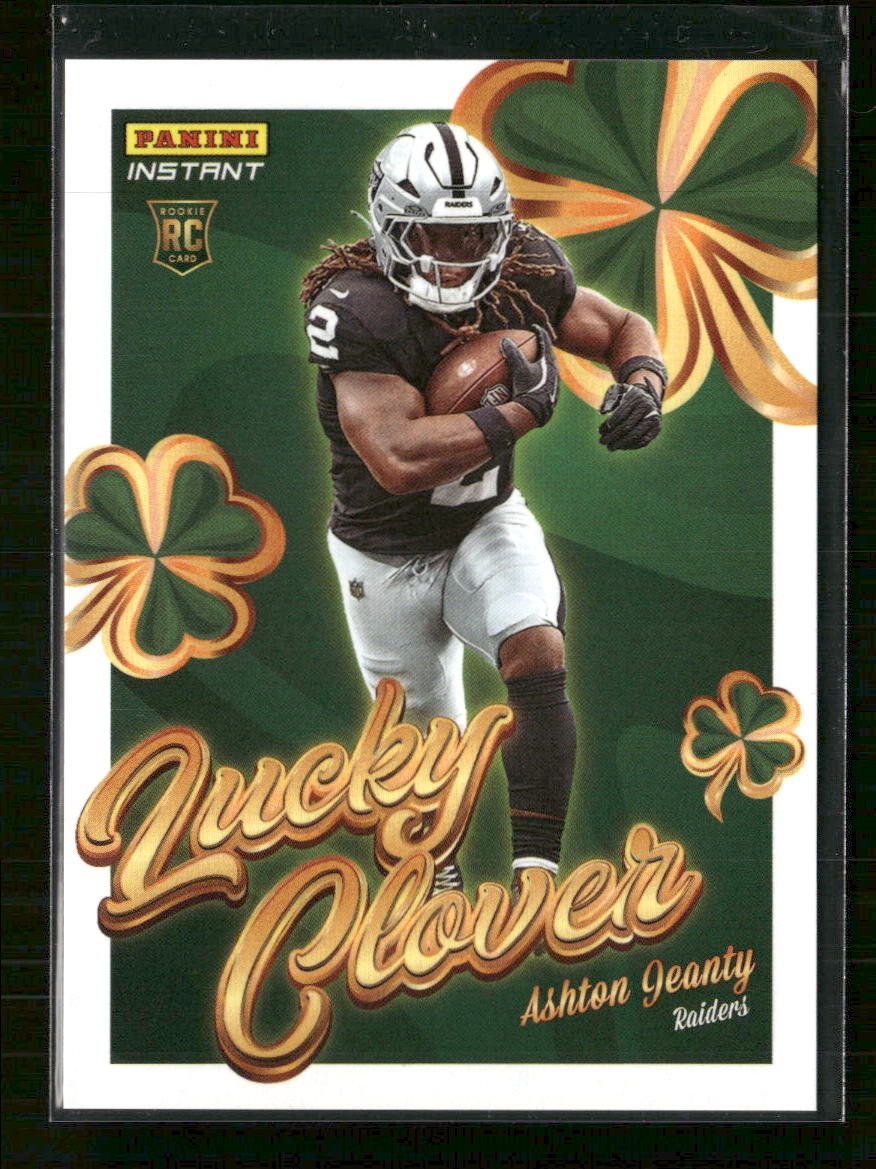 56612783-front 2025 Panini Instant Lucky Clover Ashton Jeanty #12 - Image 1