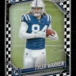 2025 Panini Prizm Black and White Checker Tyler Warren #339