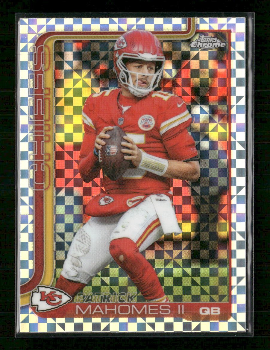 56717218-front 2025 Topps Chrome X-Fractor Patrick Mahomes II #148 - Image 1
