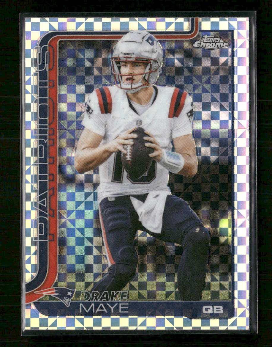 56717219-front 2025 Topps Chrome X-Fractor Drake Maye #207 - Image 1