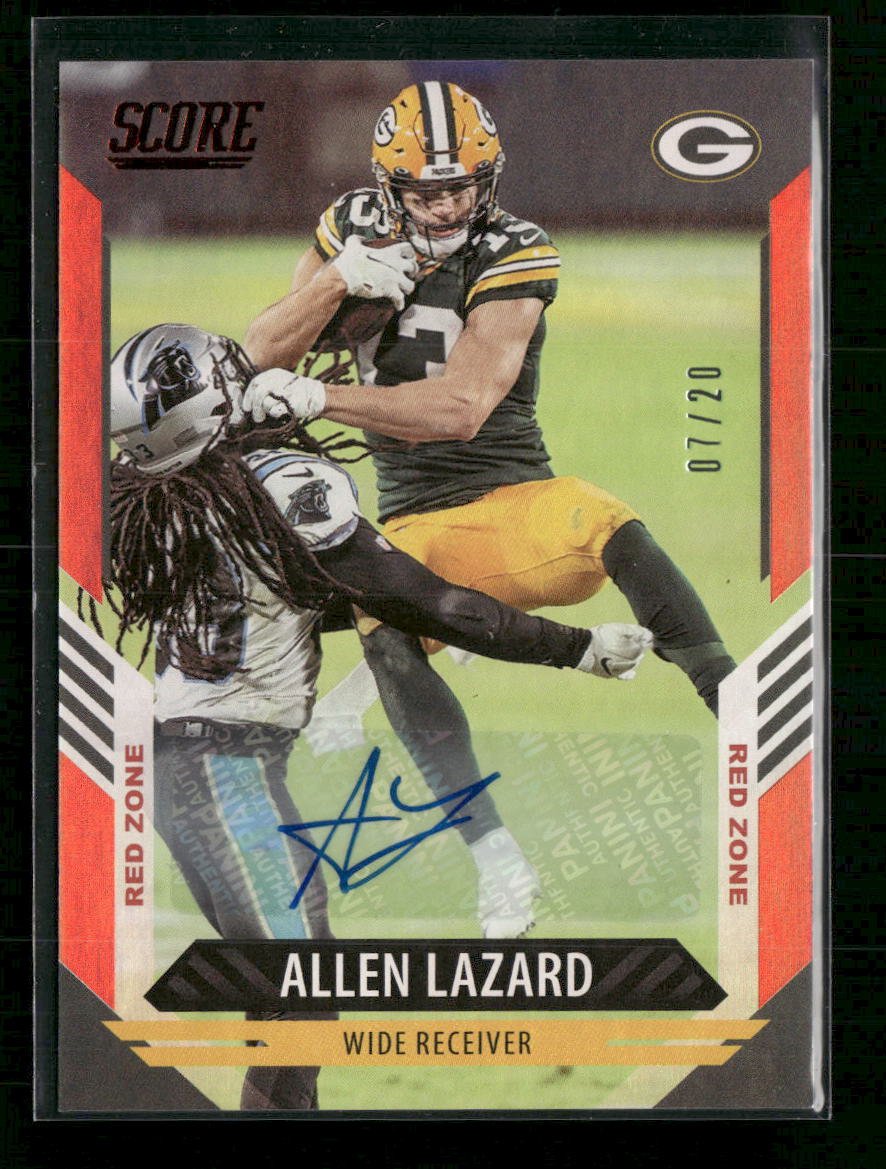 57032752-front 2021 Score Red Zone Allen Lazard #/20 #284 - Image 1