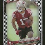 2025 Panini Prizm Black and White Checker Jordan Watkins #389