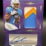 2023 Panini Obsidian #217 Quentin Johnston Electric Etch Purple Flood FOTL #/30