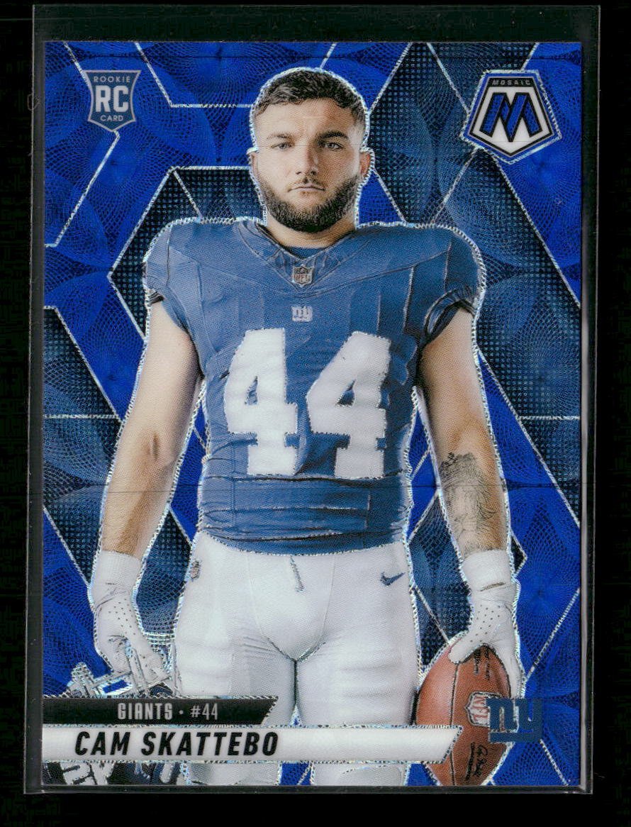 58362505-front 2025 Panini Mosaic Blue Scope Cam Skattebo Rookie #271 - Image 1