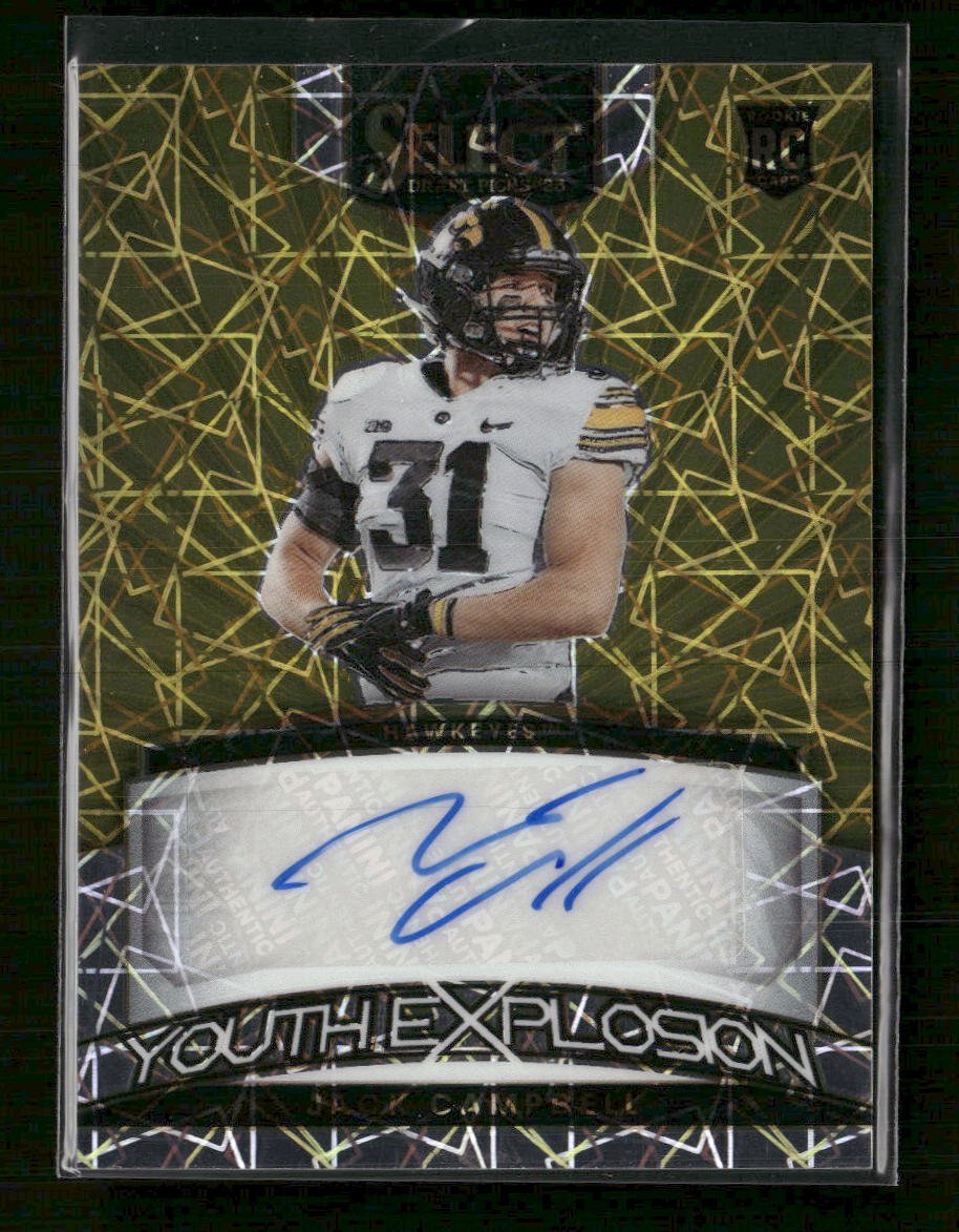 58441595-front 2023 Panini Youth Explosion Auto Gold Laser Prizm /75 Jack Campbell Auto #YS-JCA - Image 1