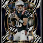 2025 Panini Select Zebra Prizm Shock Drake Maye #80