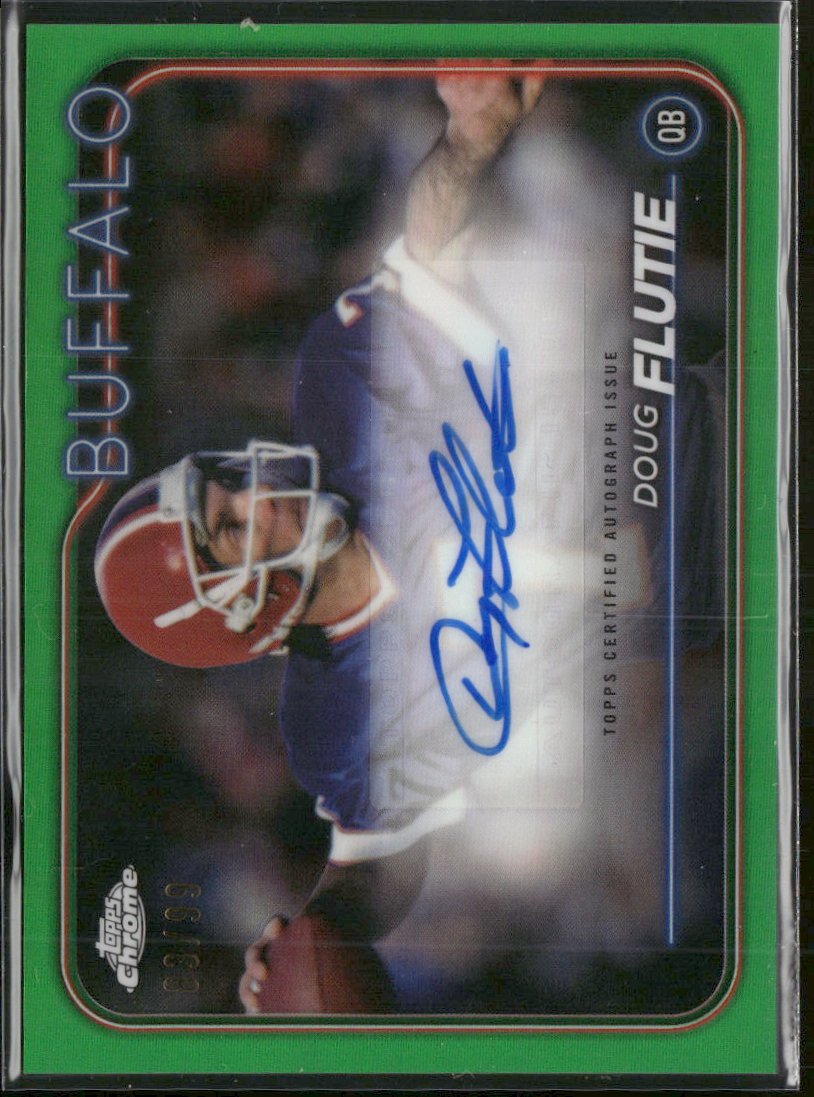 59025412-front 2024 Topps Chrome Autographs Green Refractor Doug Flutie #/99 Auto #BA-DFL - Image 1