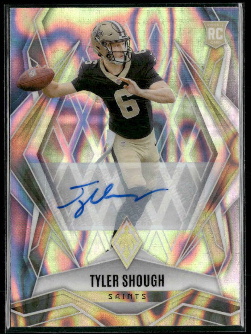 59120066-front 2025 Panini Phoenix Base Rookie Autographs Lava Prizm Tyler Shough Rookie Auto - Image 1