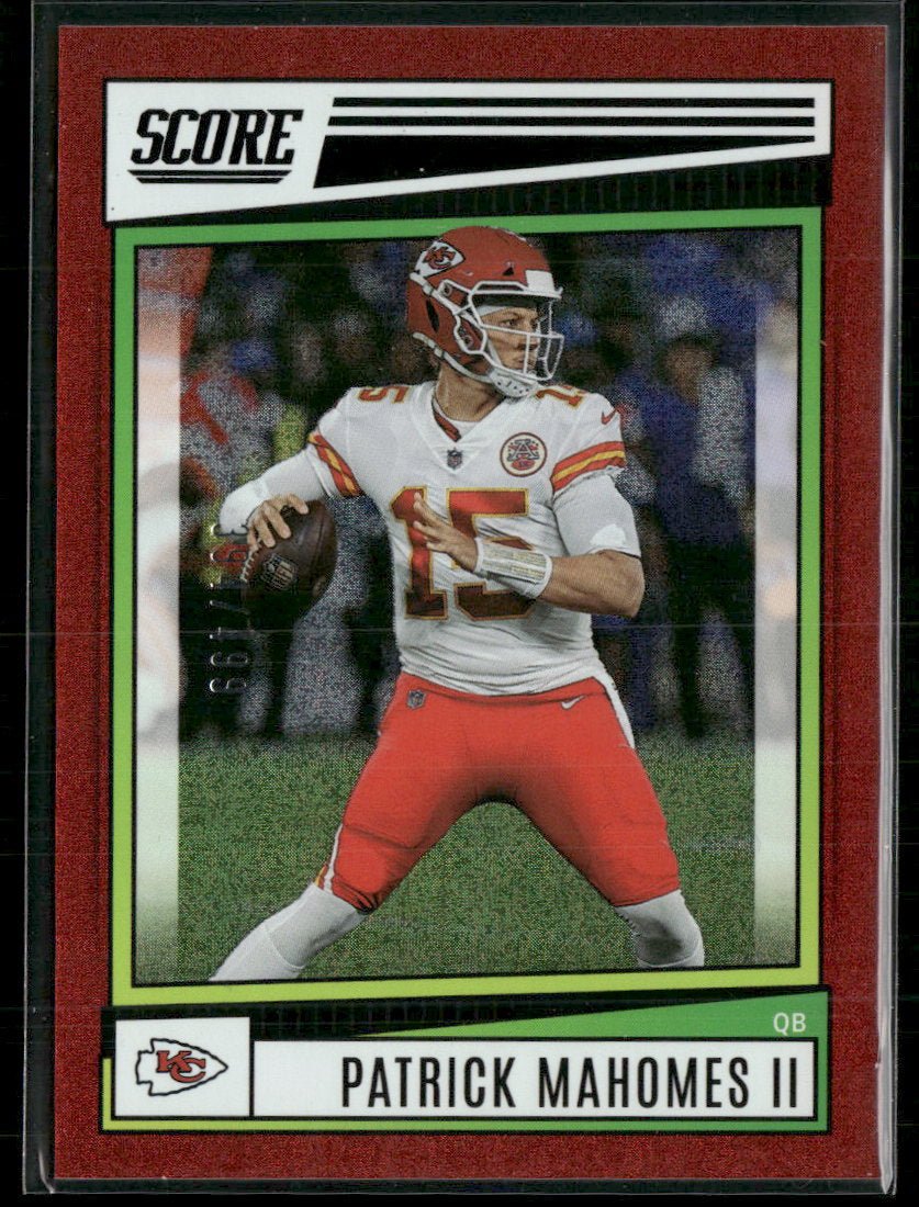 59120087-front 2022 Score Dots Red Patrick Mahomes II #/499 #116 - Image 1