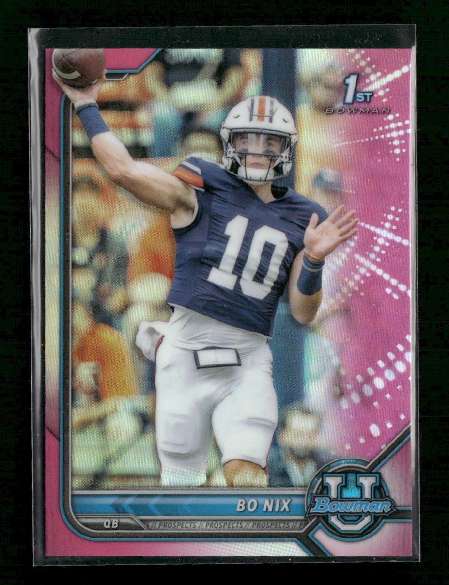 59326713-front 2021-22 Bowman University Chrome Pink Bo NIx #8 - Image 1