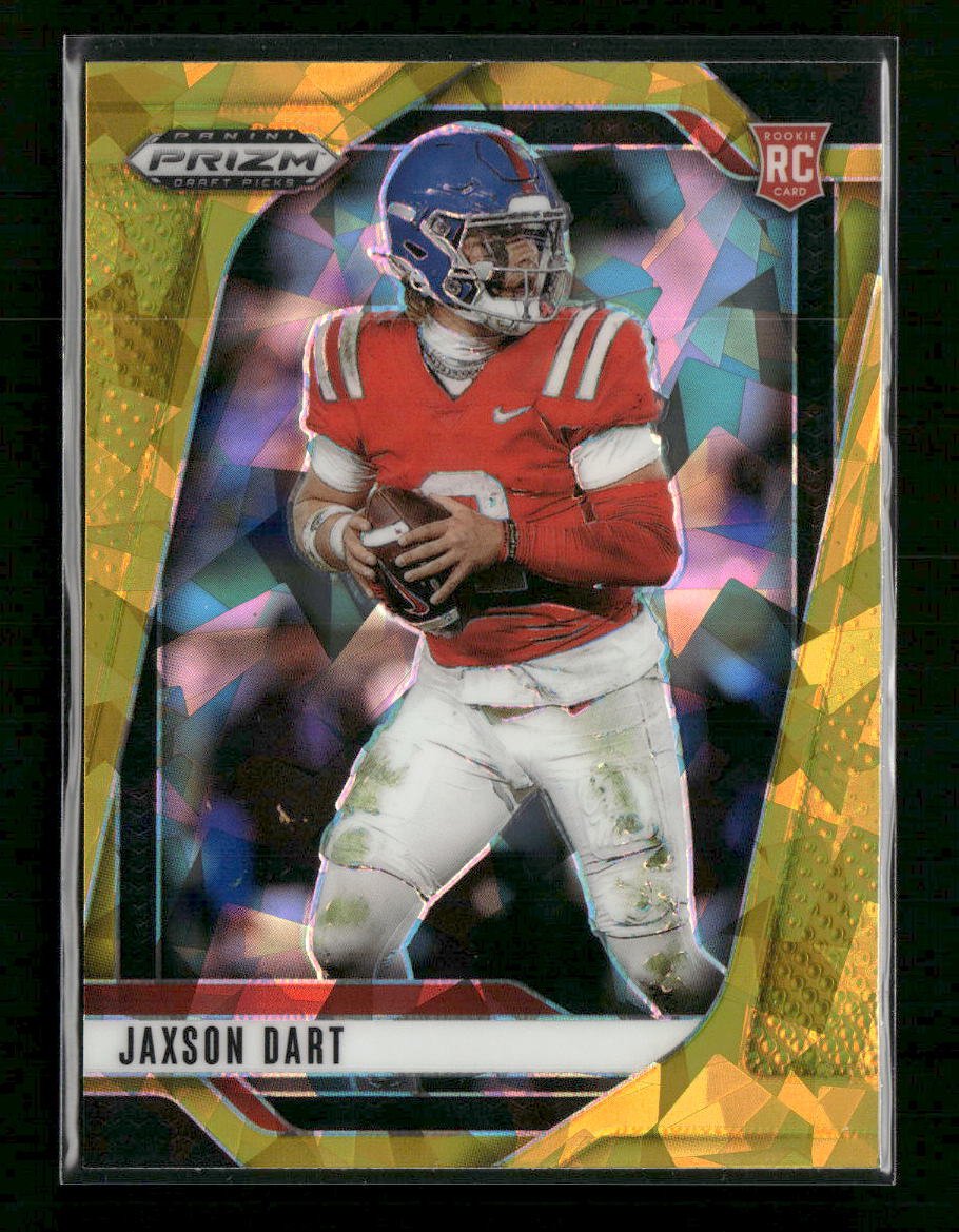 59326721-front 2025 Panini Prizm Draft Picks Prizms Gold Ice Jaxson Dart #90 - Image 1