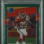 Clyde Edwards-Helaire 2020 Donruss Optic Green Velocity Rated Rookie Card PSA 10