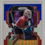 Eli Mitchell 49ers 2021 Panini Prizm Red White Blue Rookie Card #399 PSA 9 Mint