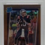 Mac Jones Patriots 2021 Donruss Optic Bronze Prizm Rookie Card #206 PSA 9 Mint