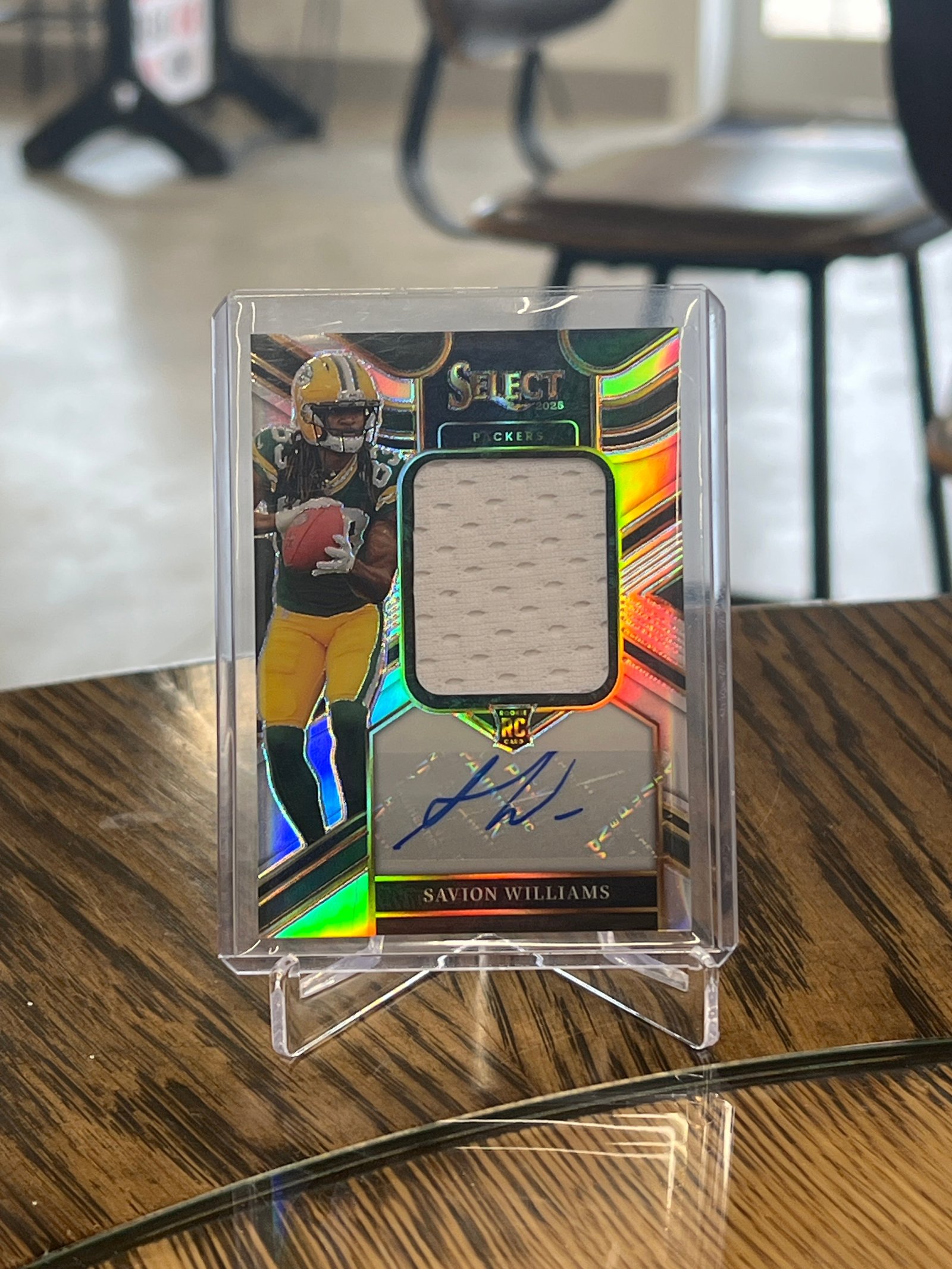 6CF3FE03-DA4E-4408-805B-13008DCCF3D7 Savion Williams 2025 Panini Select Prime Selection RPA Silver Prizm /199 (RC,AU) - Image 1