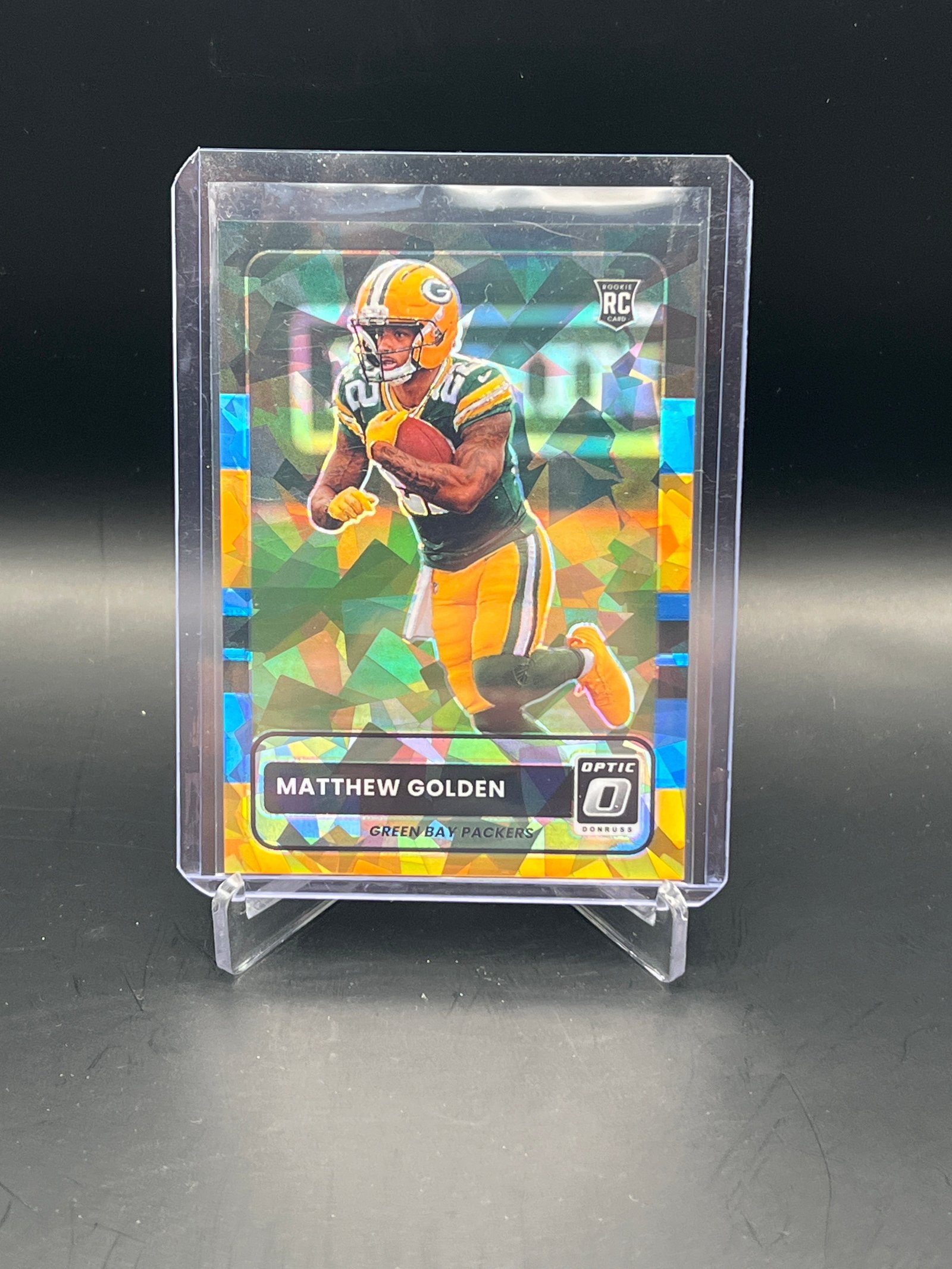 6FEB2CC5-5A63-45B8-8BF8-2C38C11B2F16 Matthew Golden 2025 Panini Donruss Optic Ice /55 Rookie Retro RC #10 Packers - Image 1