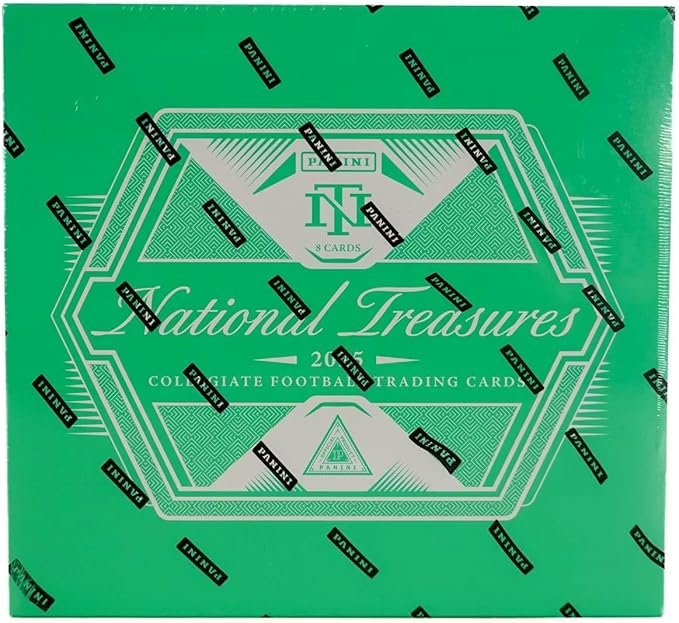 71pp1y1jA-L._AC_SX679 2025 Panini National Treasures Collegiate Football Hobby Trading Card Box (7 Autographs or Memorablia Per Box) - Image 1