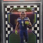D'Wayne Eskridge 2021 Panini Prizm Black & White Checker Rookie Card #349 PSA 9