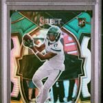 Garrett Wilson Jets 2022 Select Green/Yellow Prizm Die-Cut Rookie Card 88 PSA 10
