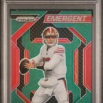 Brock Purdy 49ers 2023 Panini Prizm Emergent Green Prizm Card #H-2 PSA 9 Mint