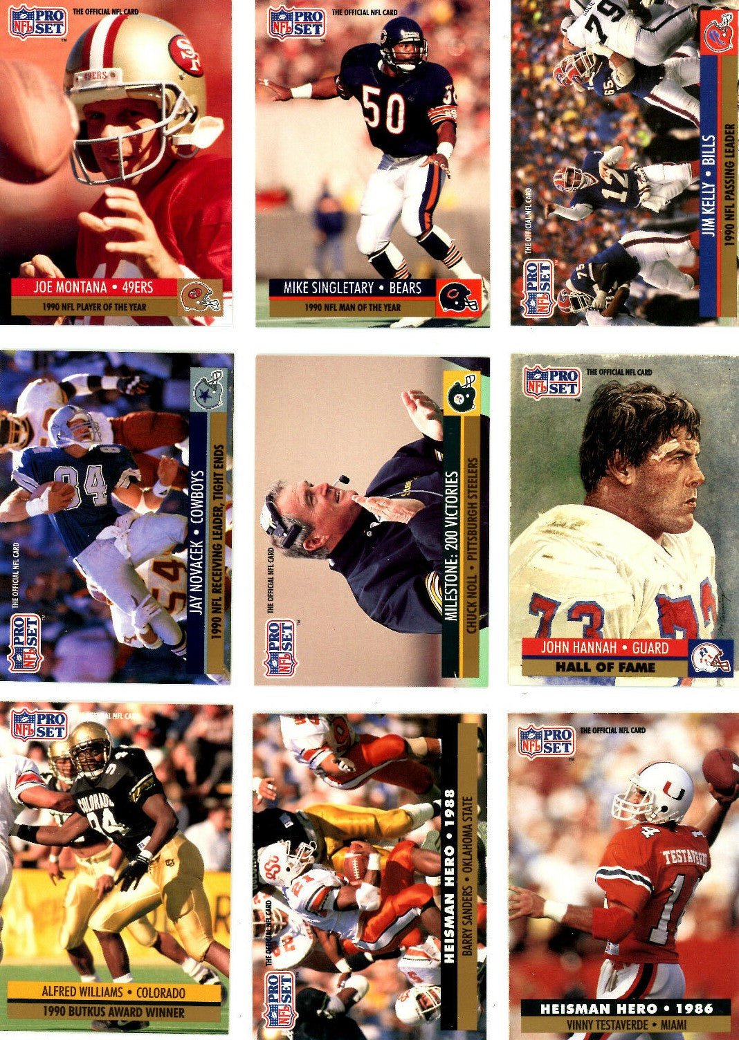 91ProSeries1 1991 Pro Set Football Complete Mint Series #1 Set with Joe Montana Plus - Image 1