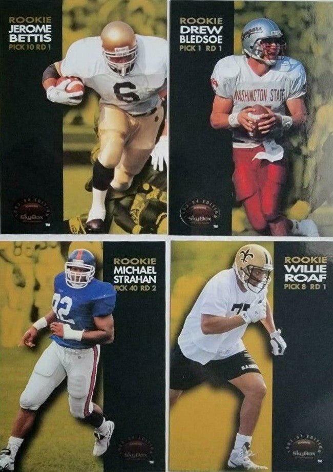93SkyPrem 1993 Skybox Premium Football Series Complete Set with Jerome Bettis and Drew Bledsoe Rookie Cards PLUS Stars - Image 1