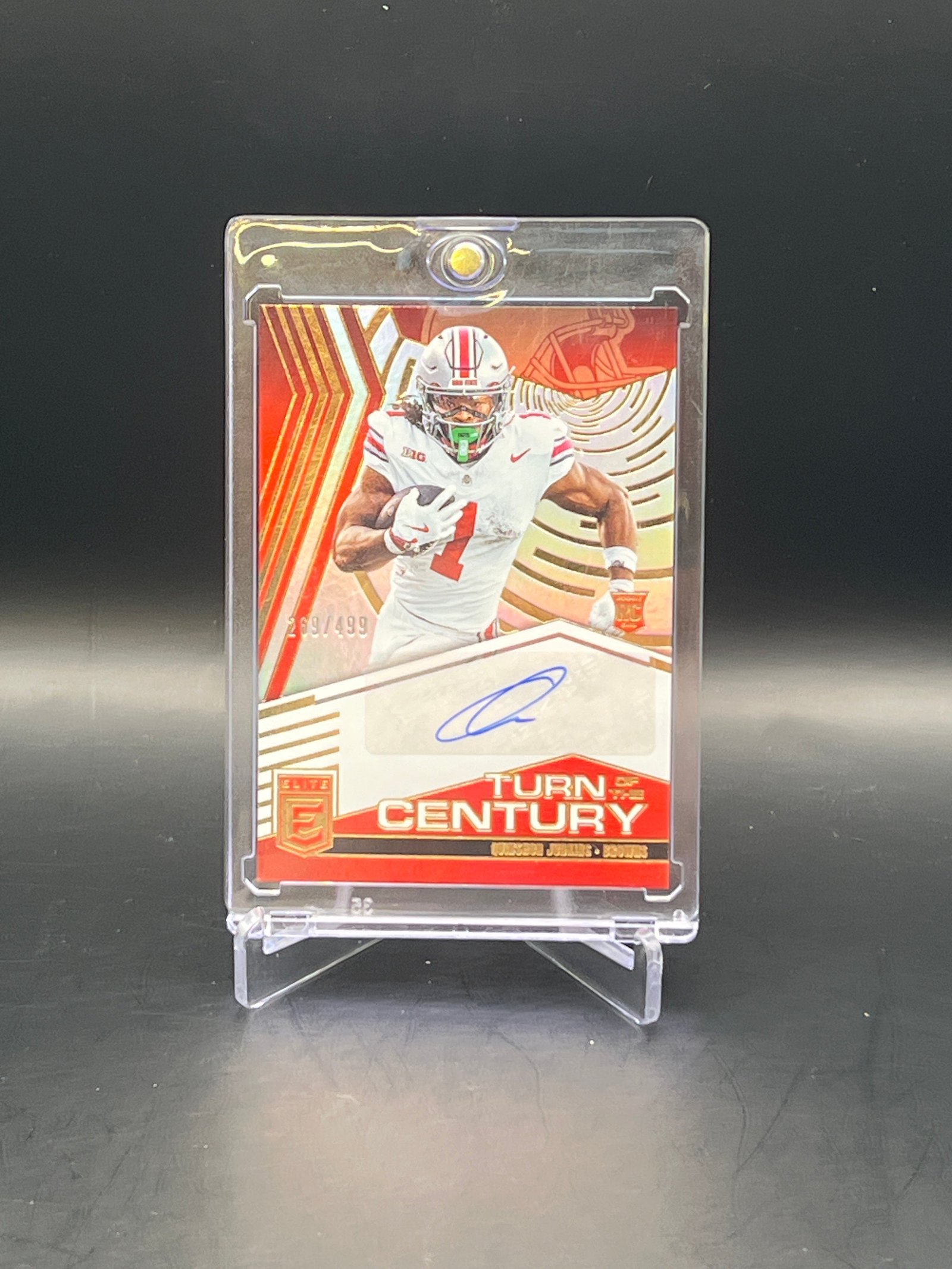 95FD41B3-2997-4A8B-84DB-48A22B031756 Quinshon Judkins 2025 PANINI DONRUSS ELITE TURN OF THE CENTURY AUTO /499 RC - Image 1