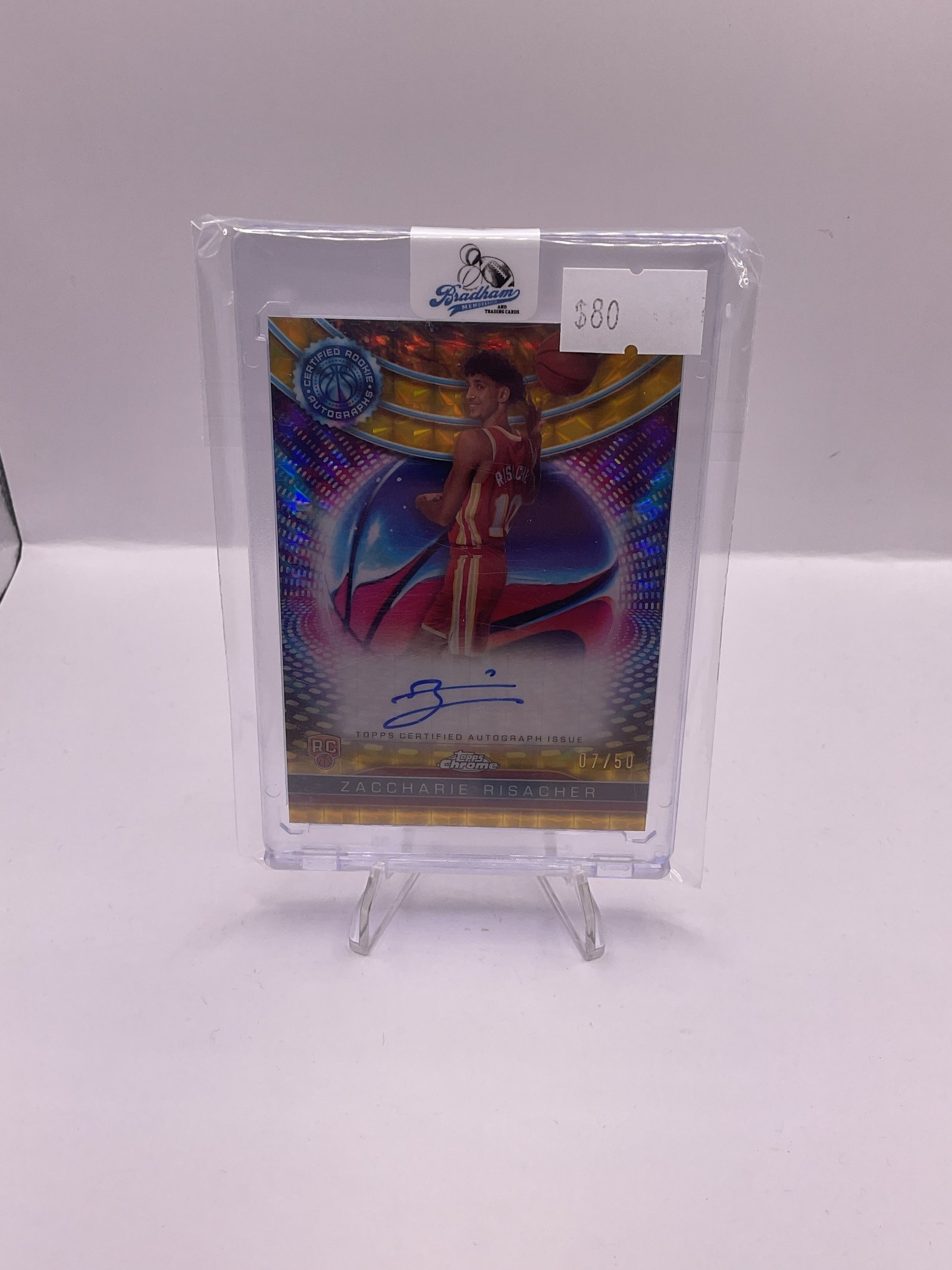 98AFC51D-3C1D-417C-8754-FA6AD00E38E1 2025 TOPPS CHROME SAPPHIRE #TCRA-ZR- ZACCHARIE RISACHER - GOLD /50 - Image 1
