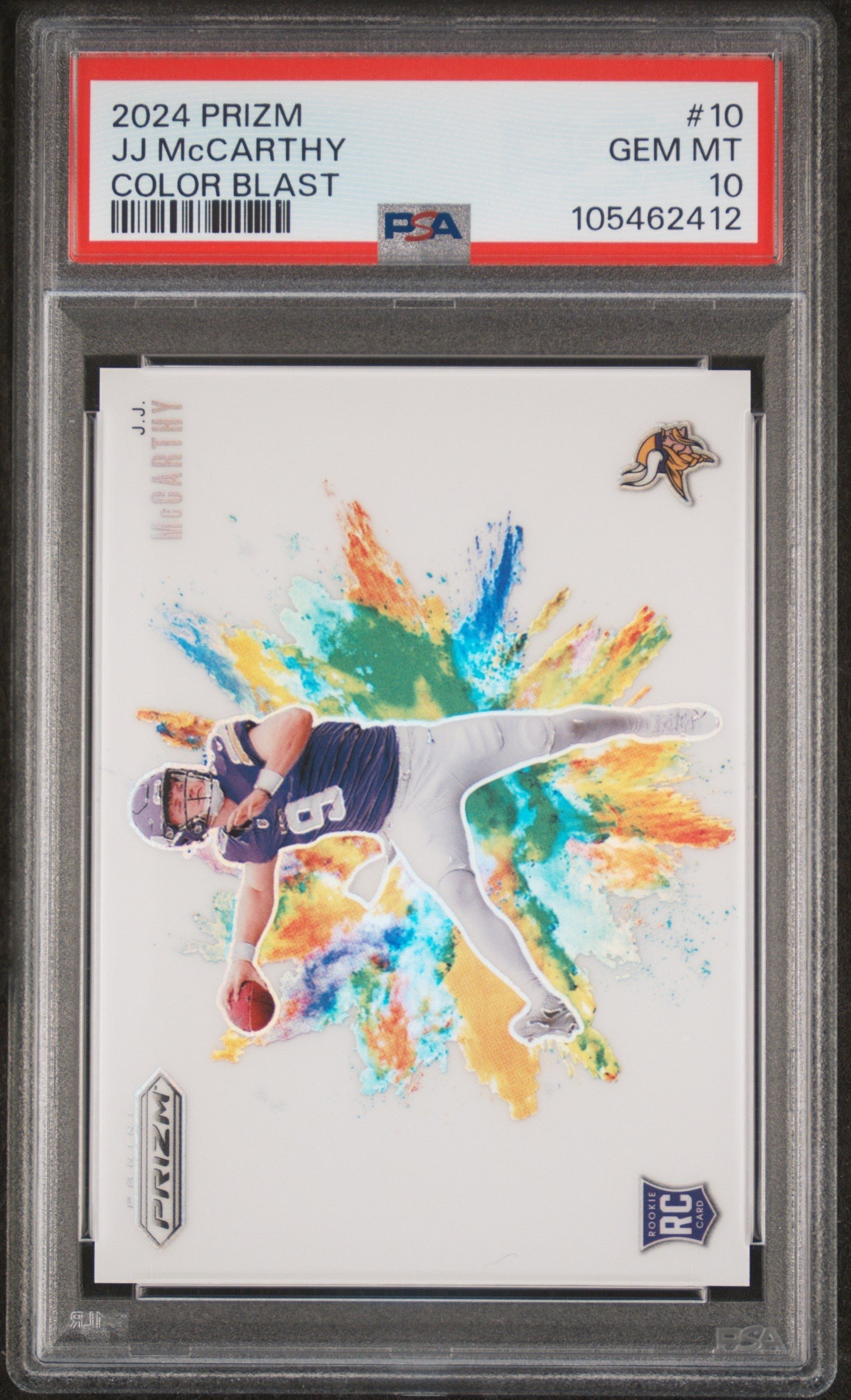 C9vmqCu1RkyWcpNptE9O2w JJ McCarthy 2024 Panini Prizm Color Blast PSA 10 Gem Mint - Image 1