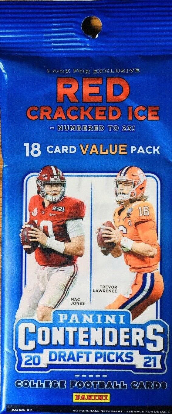 ContDraftCelloFat 2021 Panini Contenders Collegiate Draft Picks Football Factory Sealed Fat Pack of 18 Cards - Image 1