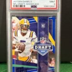 Jayden Daniels 2024 Score NFL Draft Showcase Blue Foil 36/100 (RC) PSA 9