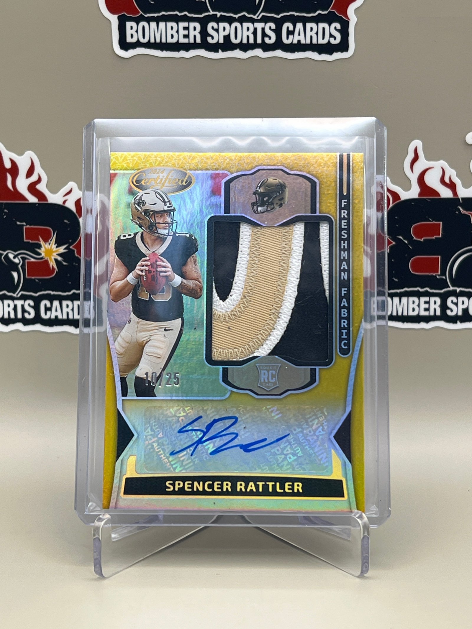 F4D4C3B1-A70A-4792-9E06-FC214FE9688D 2024 Certified Spencer Rattler Freshman Fabric #FMS-SRR 10/25 RPA RC - Image 1