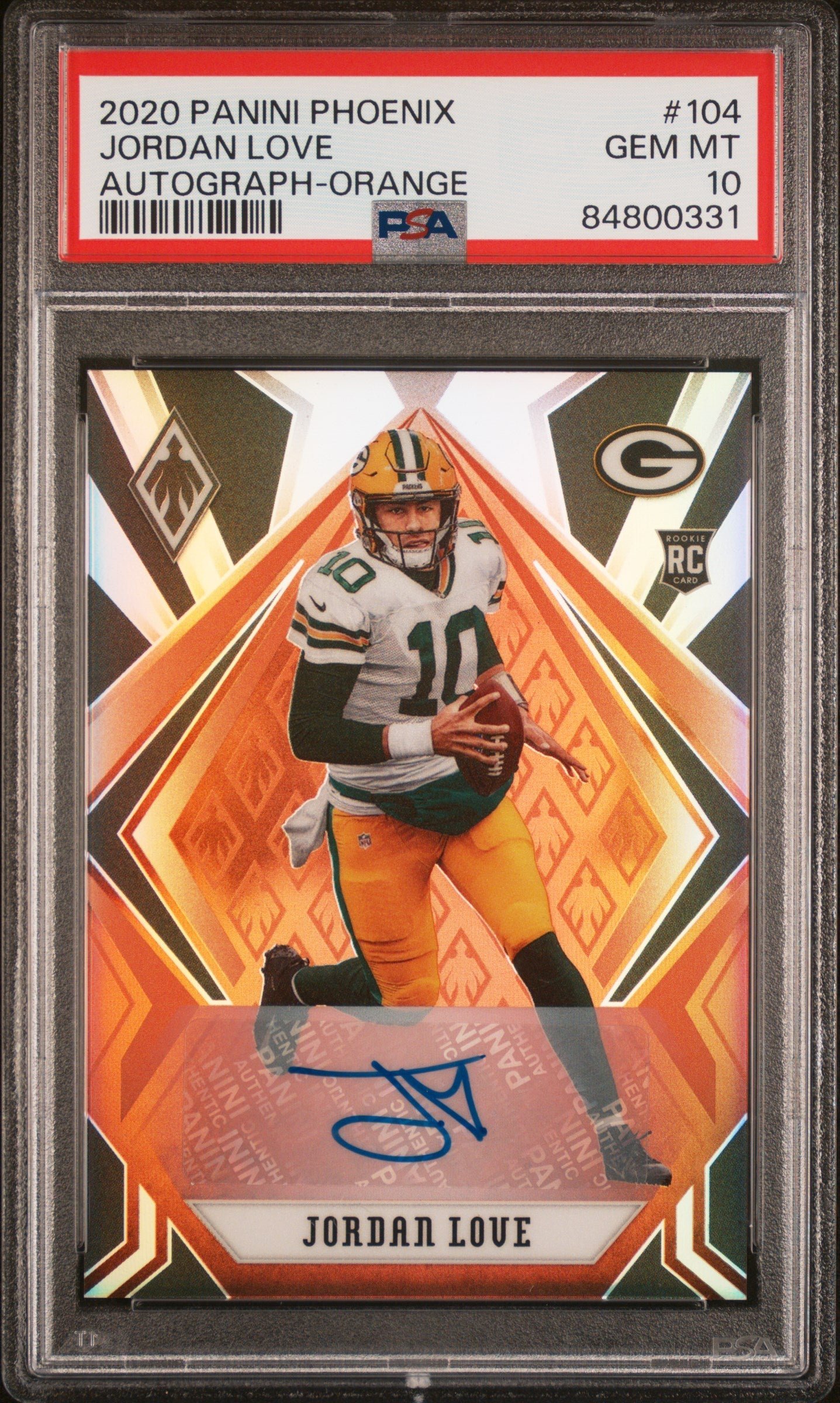 Fpr-Eig_kkOkGLv9x64CfQ Jordan Love 2024 Panini Phoenix Rookie Auto Orange #12/20 PSA 10 Gem Mint - Image 1