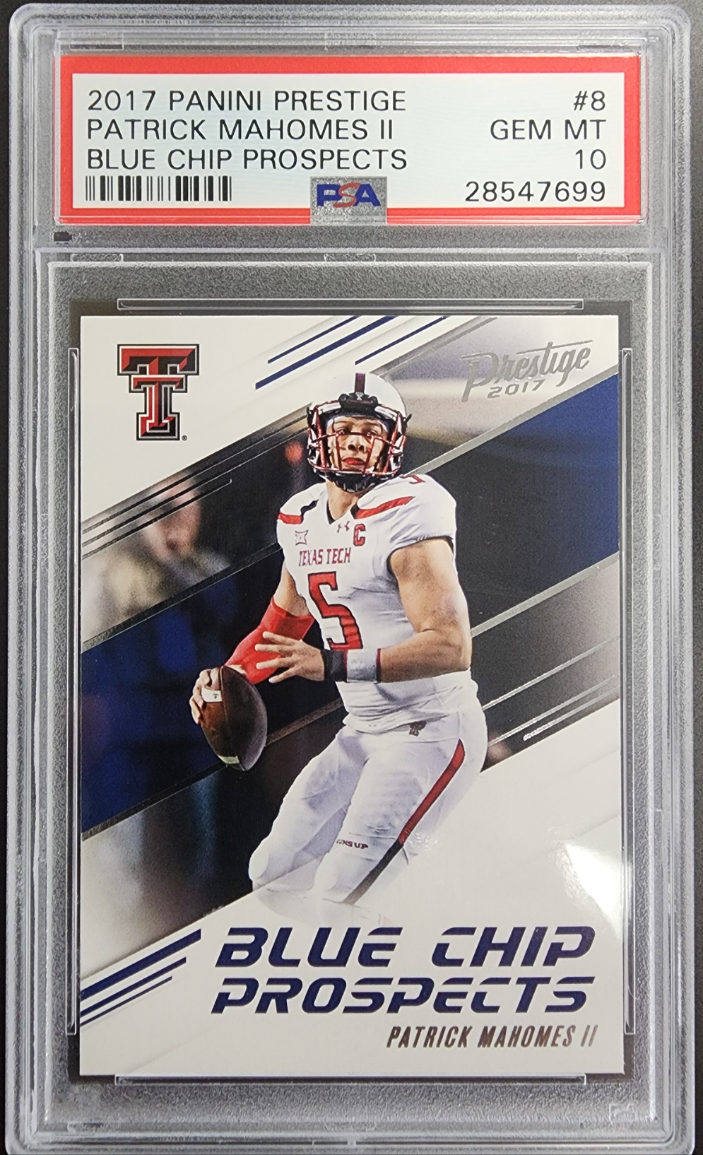 IMAGE-EDIT_186cf61d-85e2-4fa2-8948-afb92d62985e Patrick Mahomes 2017 Panini Prestige Blue Chip Prospects PSA 10 Gem Mint - Image 1