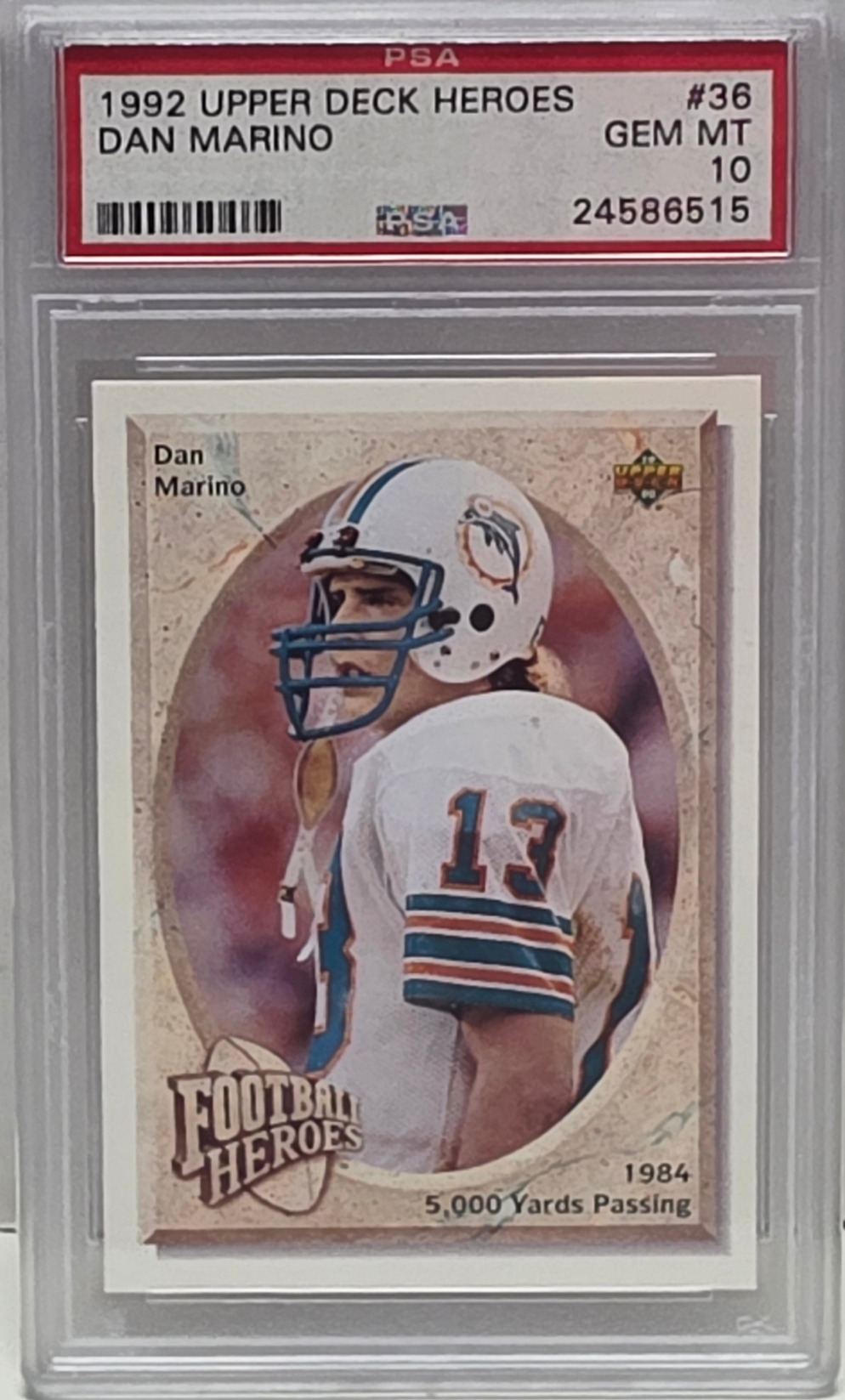 IMAGE-EDIT_6518c775-9a25-49cf-9b1b-78ccc6f3878e Dan Marino 1992 Upper Deck Heroes #36 PSA 10 Gem Mint - Image 1