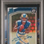 Blake Corum 2024 Donruss Optic Rookie Auto Black Pandora #1/25 PSA 9 Mint